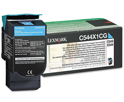 Lexmark C544X1CG - Ekstra Yüksek Kapasiteli Mavi Toner